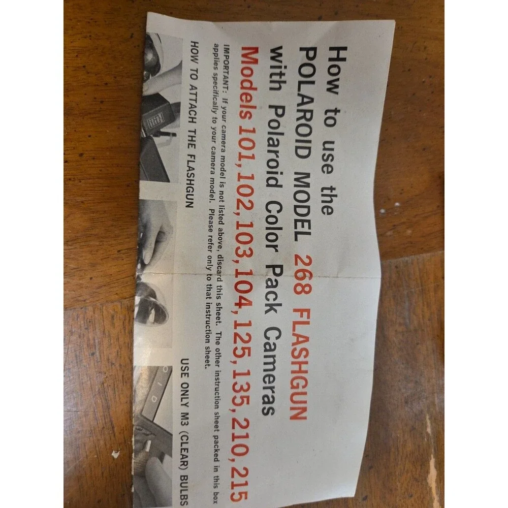 Polaroid Flashgun #268 Original Box Directions For Use With Color Pack Cameras